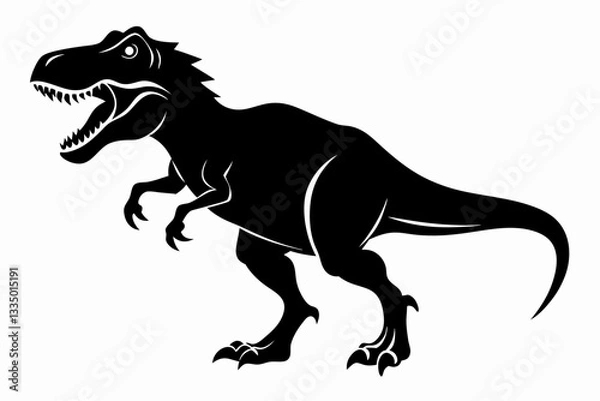 Fototapeta tyrannosaurus rex dinosaur line art silhouette vector illustration