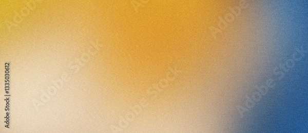 Fototapeta Orange teal yellow color gradient background, with grainy noise texture effect, for poster summer banner backdrop design