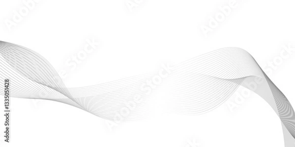 Fototapeta Geometric technology round shape black gradient curve shape isolated on white background, white and black background with white lines, Abstract black smoke swirls over white background.