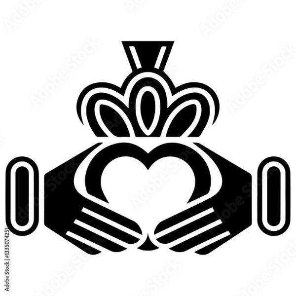 Obraz Claddagh Ring vector icon.