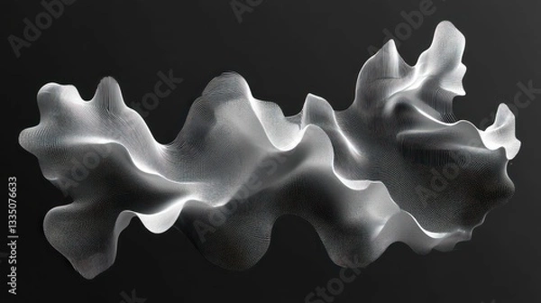 Obraz Abstract Flowing Form on Dark Background