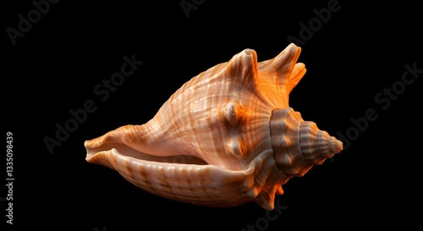 Fototapeta A large seashell with soft pink and ivory hues create with ai