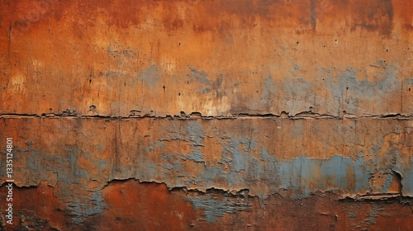 Fototapeta Exploring rich textures and colors in a weathered grunge paint background