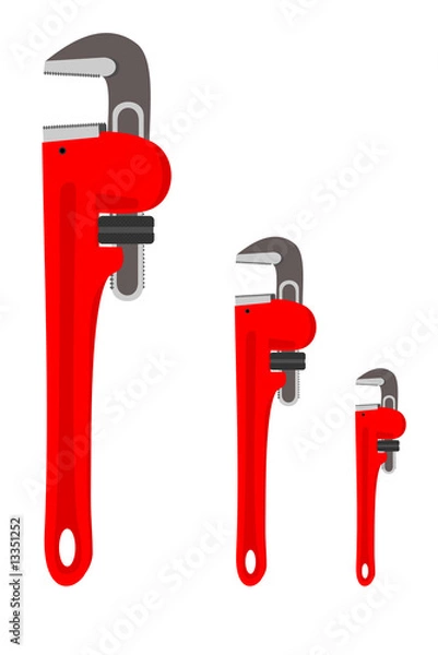 Obraz Set of three pipe wrenches