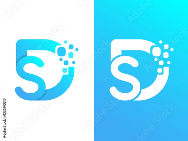 Fototapeta sd logo design. Initial letter sd or ds logo design template. Alphabet letter icon logo SD. Alphabet letters Initials Monogram logo SD, DS, S and S