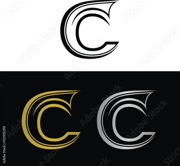 Fototapeta Abstract letter C logo design