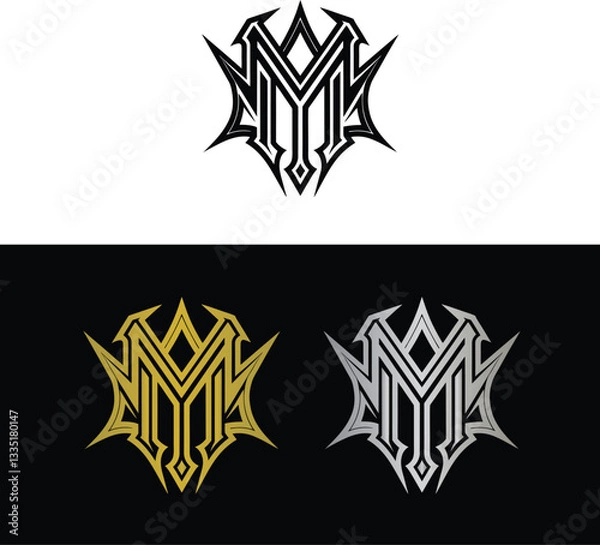 Fototapeta Abstract letter M logo design