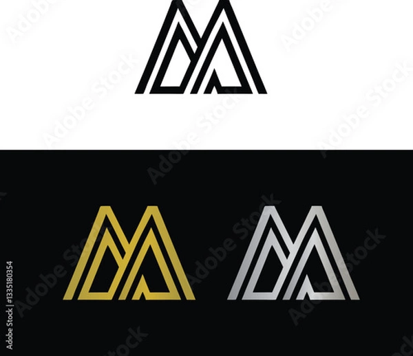 Obraz Abstract letter M logo design