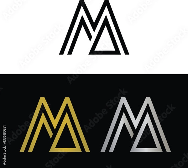 Fototapeta Abstract letter M logo design