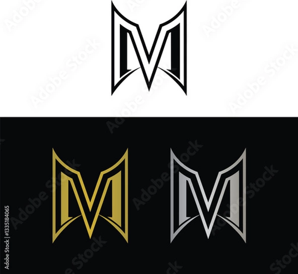 Obraz Abstract letter M logo design