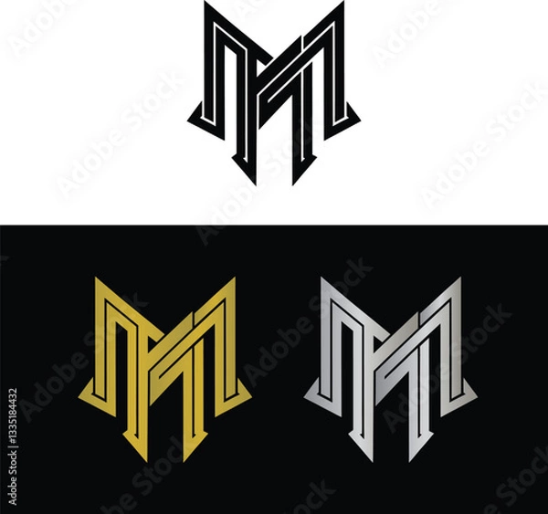 Fototapeta Abstract letter M logo design
