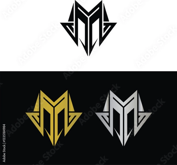 Fototapeta Abstract letter M logo design