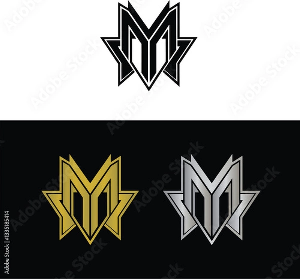 Obraz Abstract letter M logo design