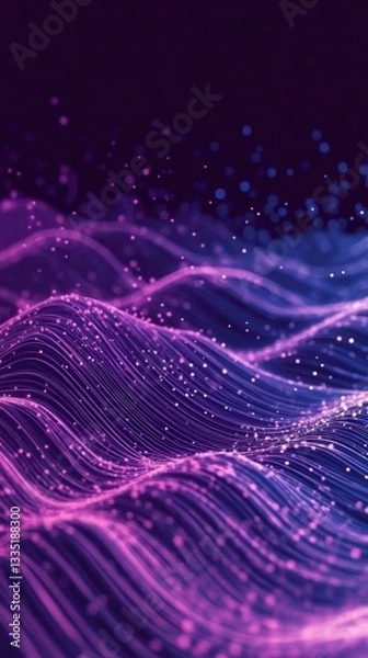 Fototapeta Abstract Technology Wave Design: A Stunning Visual Representation of Data Flow