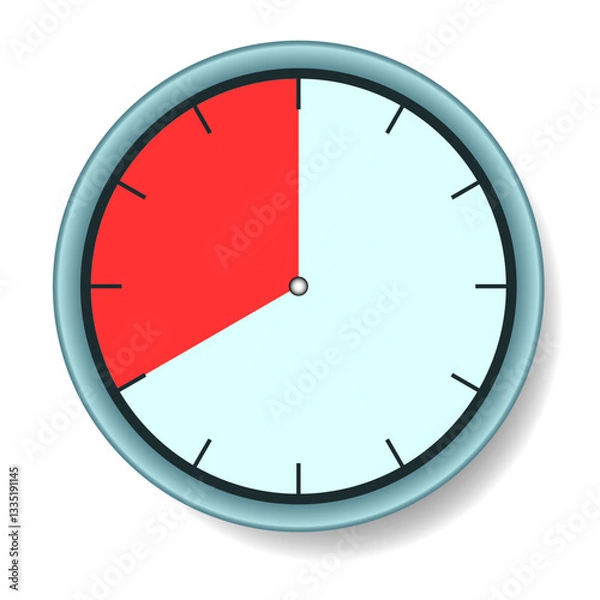 Fototapeta A blue round clock with an expiring time of 20 seconds. Vector illustration