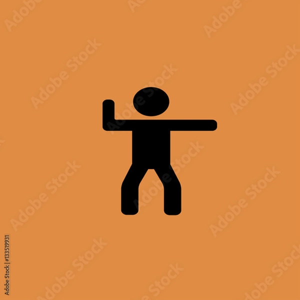 Fototapeta Man practicing karate icon. flat design