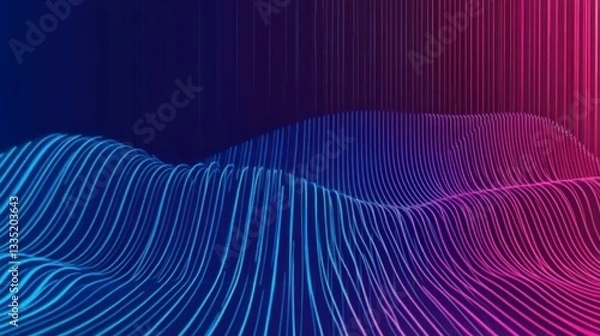 Fototapeta Abstract Geometric Wave Forms: A Futuristic Digital Art Design