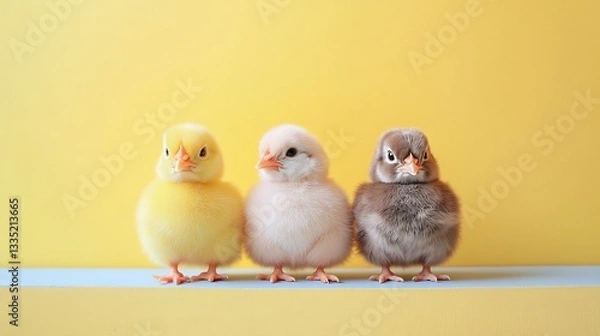 Obraz Tiny Easter chicks representing Easter holidays