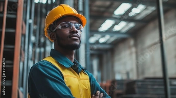 Obraz Industrial apprentice builder engineer training at work