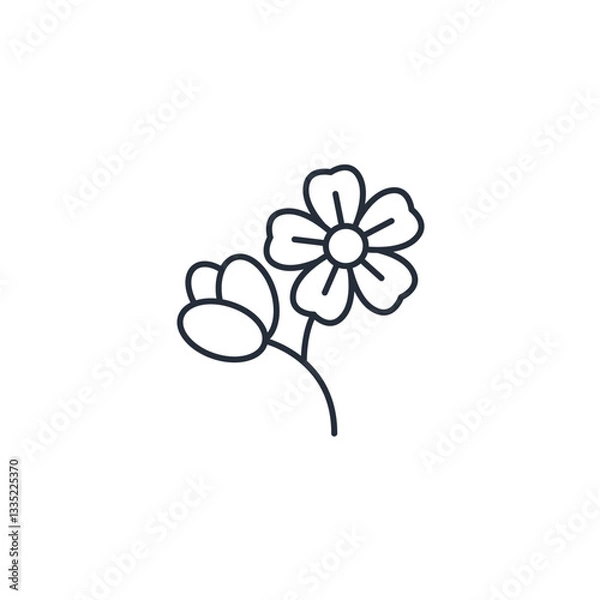 Obraz Flower icon symbol vector sign isolated on white background illustration for graphic and web design