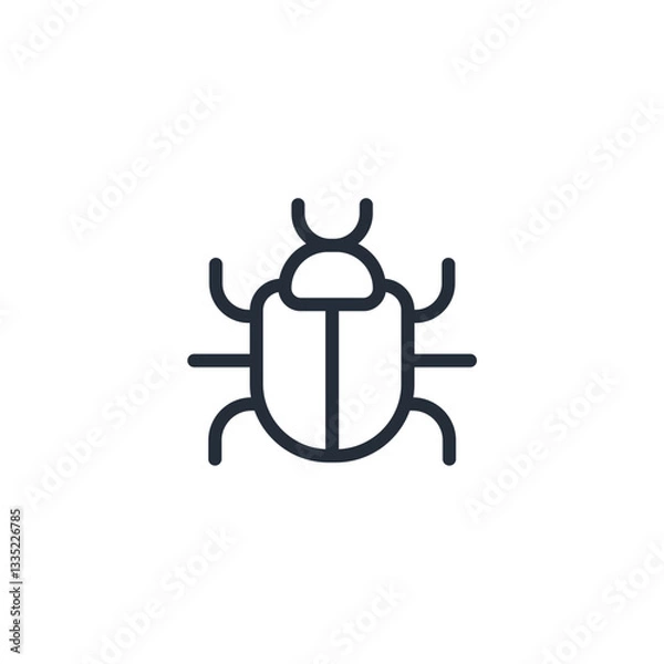 Obraz Bug icon symbol vector sign isolated on white background illustration for graphic and web design