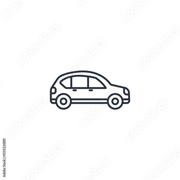 Obraz Car icon symbol vector sign isolated on white background illustration for graphic and web design