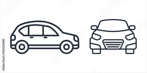 Obraz Car icon symbol vector sign isolated on white background illustration for graphic and web design