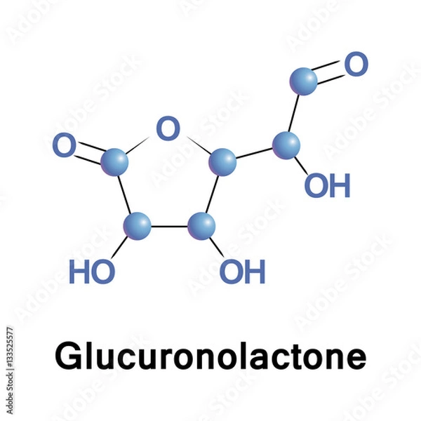Obraz Glucuronolactone is a naturally occurring chemical that is an important structural component of nearly all connective tissues. It is also found in many plant gums