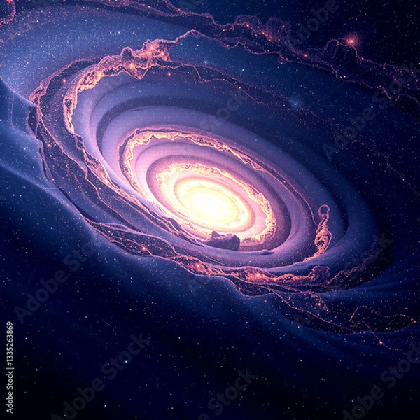 Fototapeta Galactic Vortex: A Swirling Whirlpool of Mystical Energies Embodied in Interstellar Cosmic Patterns