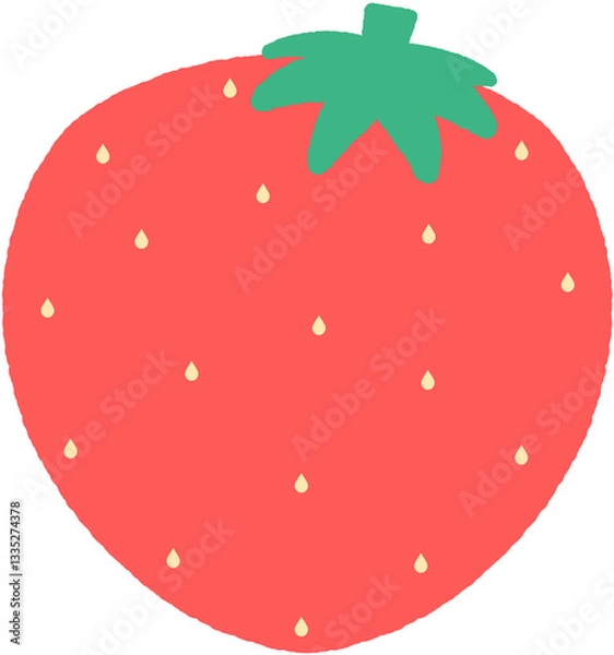 Fototapeta 유치원 어린이집 딸기 봄과일 봄열매 빨간열매 도안 일러스트