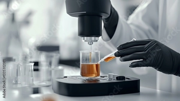 Fototapeta Scientist in a Lab Using Advanced Equipment for Precise Liquid Analysis