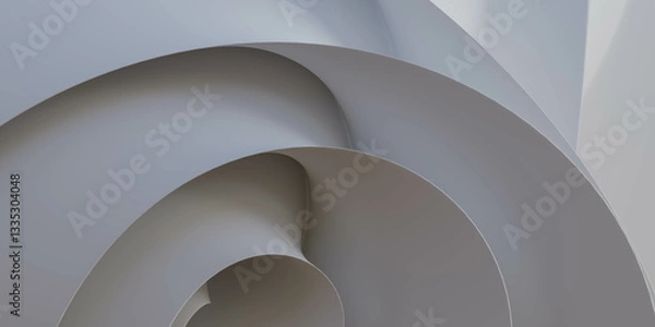Fototapeta Abstract Gray Spiral Design 3d render