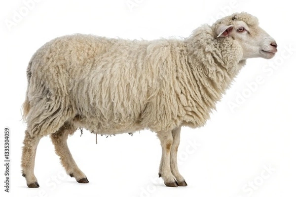 Obraz  Chinese merino sheep isolated on white background