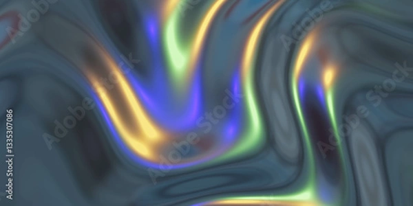 Fototapeta Iridescent Abstract Fluid Background 3d render