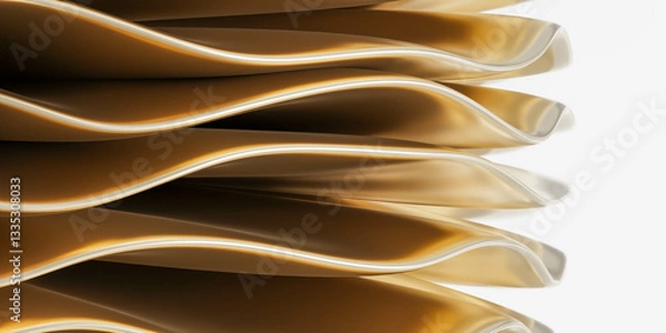 Fototapeta Elegant Curved Layered Sheets 3d render