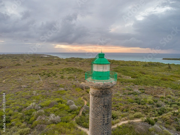 Fototapeta Petite Terre Islands are two small uninhabited islands located about 10 km to the south-east of the island of Guadeloupe in the Lesser Antilles with amazing lighthouse, giant turtles and iguanas