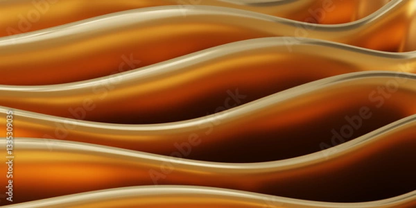 Fototapeta Abstract Wavy Patterns in Golden Tones
