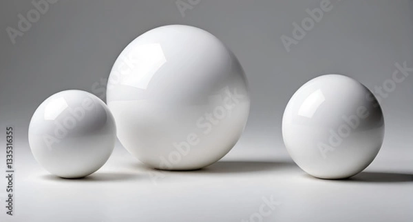 Fototapeta three white balls