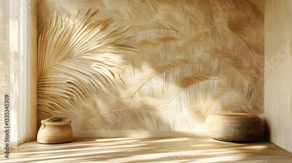 Obraz Woven palm leaf design for eco-conscious decor applications