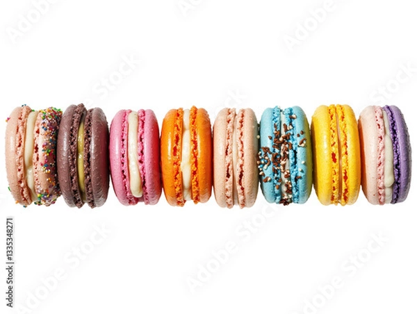 Fototapeta Isolated Colorful Assorted Macarons