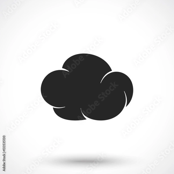 Fototapeta Weather icon. Cloud isolated on white background. Cloud symbol. 