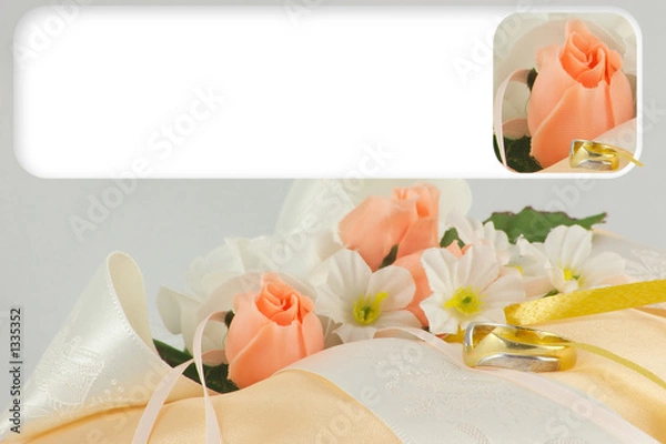 Obraz wedding rings in a frame