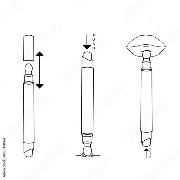 Obraz Instructions for using lipstick pencil