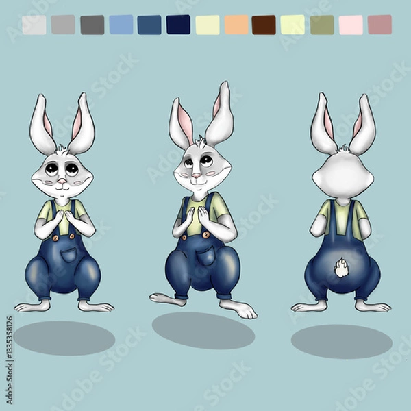 Obraz Rabbit character in three angles