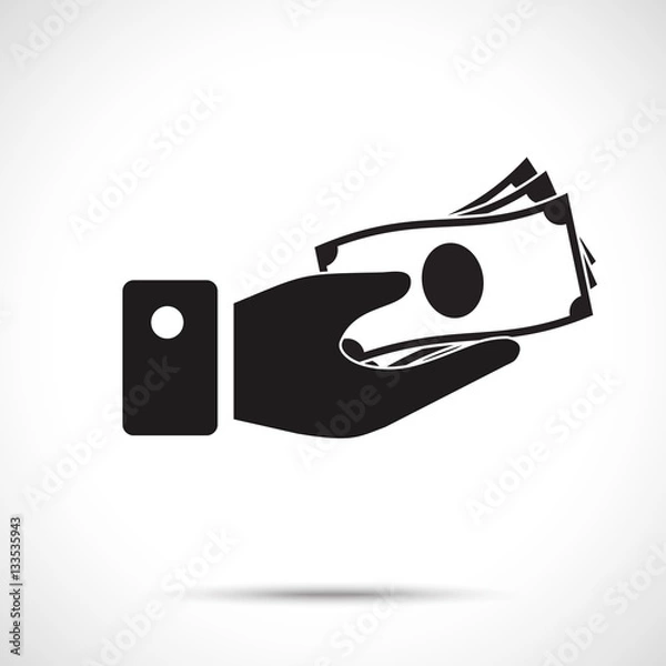 Obraz Hand holding money icon