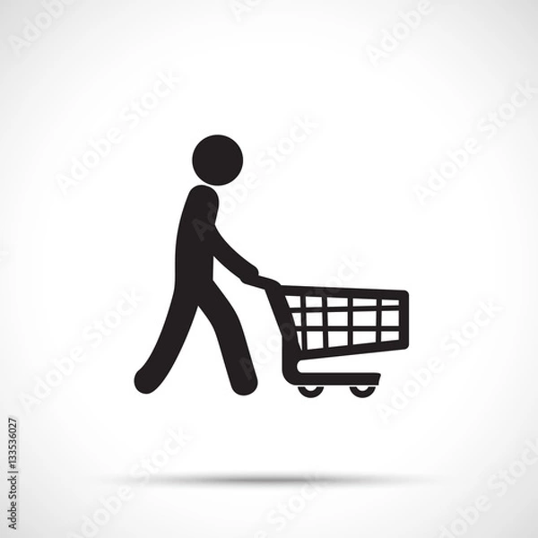 Obraz Silhouettes of people out shopping. Shopping icon design