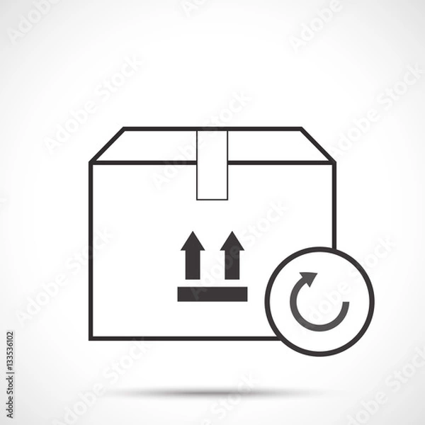 Obraz Parcel icon. Return to sender icon. Return delivery conceptual icon.