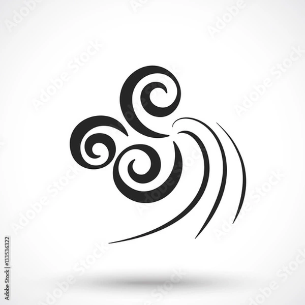 Obraz Wind icon isolated on white background. Wind symbol.