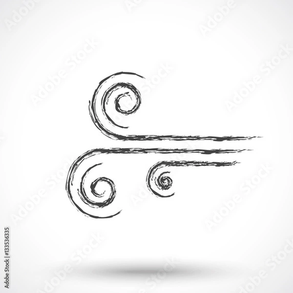 Fototapeta Wind icon isolated on white background. Wind symbol.