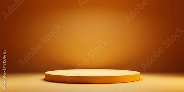 Fototapeta Empty,  warm-toned,  round display podium